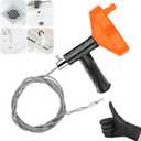 Drain Snake Auger 33 Feet, Plumbing Snake Drain Hair Clog Removal Tool, Heavy Duty Toilet Snake Auger, Sink Unclogger Drain Cleaner Tool for Bathroom Kitchen Tub Shower Drain Clog Remover With Gloves