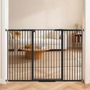 AiWMGL 40.55" Tall, 53.74-61.61 Inch Wide, 1.37" Ultra Narrow Spacing Dog Pet Baby Gate Indoor for Doorway Hallway, Pressure Mounted 54 55 56 57 58 59 60 61 Inches Wide Black