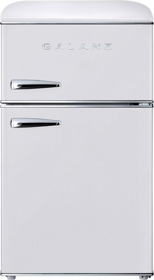 Galanz GLR31TWEER Retro Compact Refrigerator with Freezer Mini Fridge with Dual Doors, Adjustable Mechanical Thermostat, 3.1 Cu Ft, White