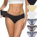 Altheanray Women’s Seamless Hipster Underwear No Show Panties Soft Stretch Bikini Underwears Multi-Pack(AWB3081L-3 flowers), Size XL