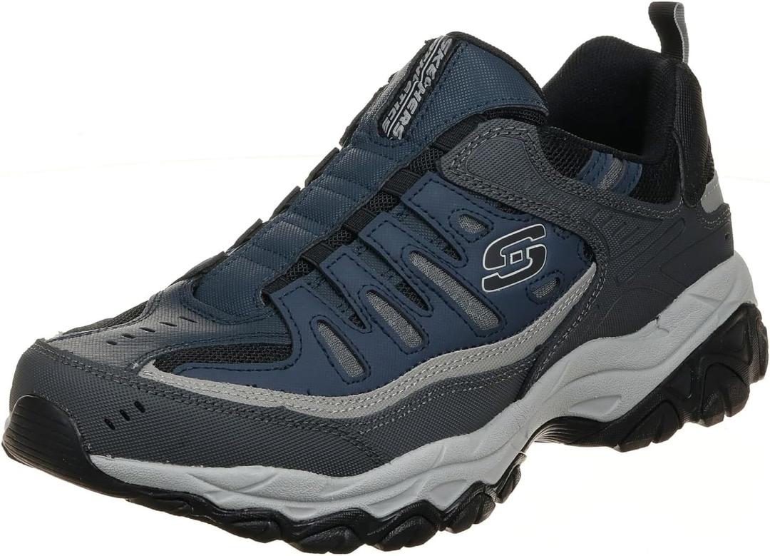Skechers Men's Afterburn M. Fit Wonted (13 X-Wide, Navy/Gray)