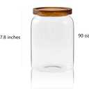 Sweejar Glass Jars for Laundry Room Organization, 90 ounce Laundry Pods Container, Glass Food Storage Jars with Airtight Lid, 1 Pack, Press Lid