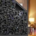 Blackout Window Film with Installation Tools, 29.5 x 196.8 Inch 100% UV Blocking Privacy Tint, Static Cling Heat Control Black Out Window Covering for Bedroom,3D Pebble, Black