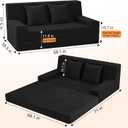 MeMoreCool 59" Boneless Couch Bed, Loveseat Futon Sofa, Small Space, Black