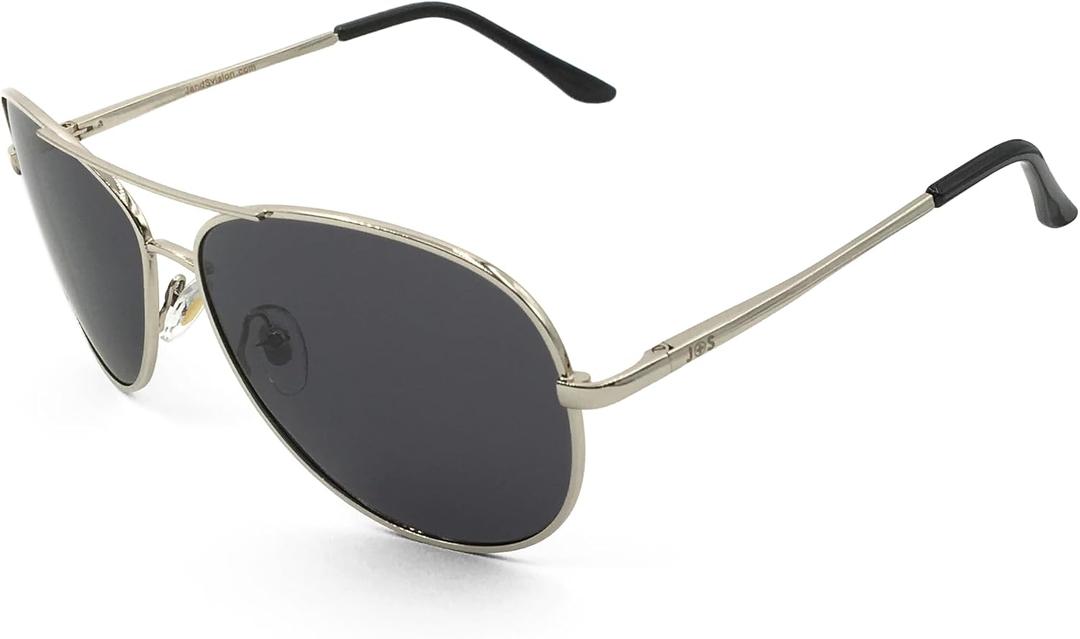 J+S Premium Military Style Classic Aviator Sunglasses, Polarized, 100% UV protection for Men Women