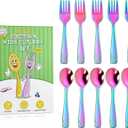 VITEVER 10 Pack Toddler Utensils, Stainless Steel Rainbow Silverware Set for Kids, Children Safe Cutlery Set Includes Forks and Spoons - Dishwasher Safe