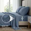 Pure Bedding Full Sheet Set - Luxury 1800 Ultra-Soft Microfiber Full Bed Sheets - Double Brushed - Deep Pockets - Easy Fit - 4 Piece Set - Bedding Sheets & Pillowcases (Full, Ash Blue)