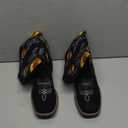 gloryinterest Cowboy Boots for Women Mid Calf Cowgirl Western Boots Sunflower Embroidery Stitched Square Toe Low Heel Black Brown Yellow US6-10.5, Black, 44