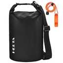 HEETA Waterproof Dry Bag for Women Men, Roll Top Lightweight Dry Storage Bag Backpack with Emergency Whistle for Travel, Kayaking, Boating, Camping, Beach, Cruise Ship Essentials (Black, 20L)