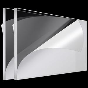 Roowest 2 Pcs 18 x 36 Inch, 1/4 Inch Thick Clear Acrylic Sheets Plastic Panels Sheets Cut to Size Cast Acrylic Board Panel with Protective Film for Craft DIY Projects Sign Frame(Transparent)
