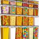 30 PCS Airtight Food Storage Containers with Lids, Kitchen Pantry Organization and Storage, BPA-Free Plastic Scale Food Canisters for Cereal, Flour, Sugar, Dry Food, Include Labels & Marker