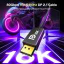 IVANKY 80Gbps Displayport Cable 2.1, 16K DP Cord [16K@60Hz,8K@240Hz,4K@540Hz 480Hz 240Hz], Display Port 2.1 Cable Support HDR10, HDCP, DSC 1.2a, for 5090,7900Graphics/PC/TV/Gaming Monitor, 6.6FT