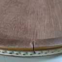 Hanobe Large Round Decorative Tray: Farmhouse Neutral Coffee Table Decor Wood Beaded Trays Vintage Ottoman for Home Counter Living Room