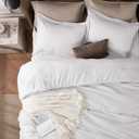Bedsure Full Comforter Set - Grayish White Soft Bedding for All Seasons, Cationic Dyed Bed Set, 3 Pieces, 1 Full Size Comforter (82"x86") and 2 Pillow Shams (20"x26"+2")
