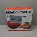Elite Gourmet EQD-118 Electric Non-Stick 11" Quesadilla Maker, Easy-Slice 6-Wedge, Grilled Cheese Corn Flour Tortilla Snacks, Red