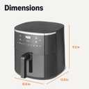 Amazon Basics 6-Quart Air Fryer with Easy View Window, 8 Preset Menus, 1550W, Black