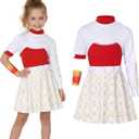 Girls Zombies Character Costume Set Kids Nova Zombies Outfits for Halloween Costumes (7-8Years, Yellow)