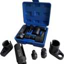 5PCS Oxygen Sensor Wrench & Thread Repair Kit, Offset Low Profile O2 Sensor Socket Set with Thread Chasers, Chrome Vanadium Steel Automotive Tool for Removal and Installation