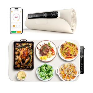 Monteka Warming Mat for Food 24.8"×15", Electric Warming Trays with APP & Button Control, Silicone Fast Heating Mat for Countertop, Rollable Dishwasher Safe Food Warmer for Parties Buffets Home Travel