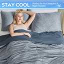 CHOSHOME Cooling Comforter, Cooling Blanket for Hot Sleeper, Q-Max 0.45 Arc-Chill Cooling Fiber, Cool Soft Thin Breathable Summer Blanket for Bed, Couch (90" x 108", Navy Blue)