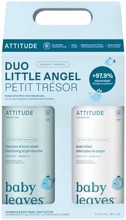 ATTITUDE Baby 2-in-1 Shampoo & Body Wash and Baby Lotion Set, 16 Fl Oz each