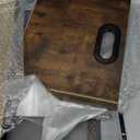 Vinyl Record Storage Crate, Holds up To 60 LPs, Album Visible Storage Box with Acrylic Front, Handle, Wooden Multi-Purpose Organizer for Records, Magazines and Books, for Desktop and Home Office (1 Pack)