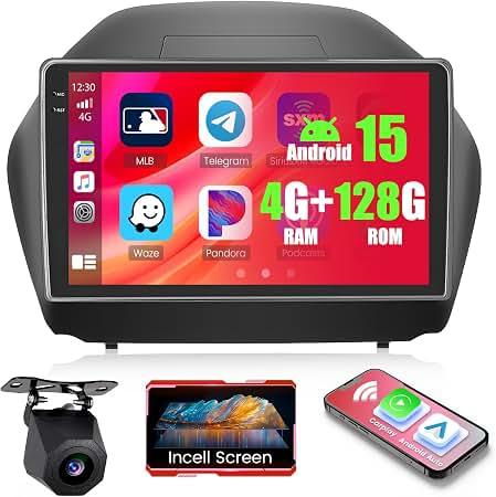 2G+32G Android Car Stereo for Hyundai IX35 2010-2015 with Wireless CarPlay Android Auto Mirror Link 10.1" IPS Touchscreen Car Radio with Bluetooth 36EQ DSP FM/RDS GPS/WiFi SWC 59UI AHD Backup Camera