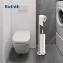 Toilet Paper Holder Stand, Toilet Paper Stand Brushed Nickel, Free Standing Toilet Paper Holder, Toilet Paper Storage by Bathth