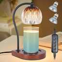 Candle Warmer Lamp, Electric Candle Warmer Birthday Gifts for Women Mom, Candle Lamp Warmer with Timer for Home Decor Housewarming Christmas (Black-Brown) (02-Black-Grown)