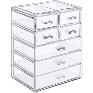 Sorbus Acrylic Makeup Organizer Set, 7-Drawer Vanity & Countertop Cosmetic Storage with Small & Wide Drawers, Clear Makeup Storage for Brushes, Lipsticks, Jewelry Holiday Gift for Women & Teens