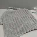 Pallene Faux Fur Plush Throw Pillow Covers 18x18 Set of 2, Luxury Soft Fluffy Striped Decorative Pillow Covers for Sofa, Couch, Living Room, Grey