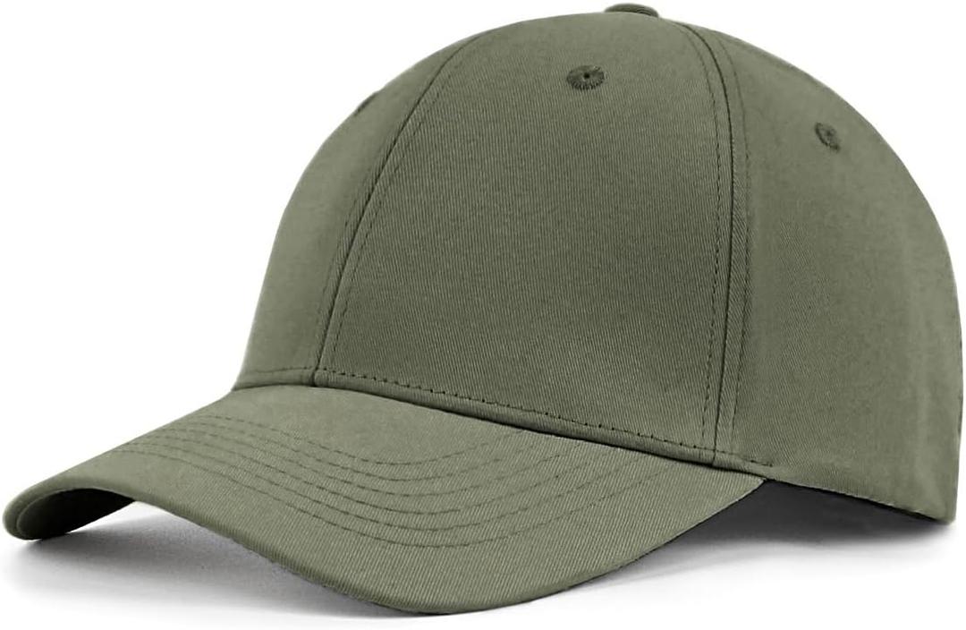 Zylioo XXL Men's Baseball Cap with Closed Back,Non Adjustable Fitted Caps for Big Heads,Oversize Stretchy Baseball Hats (Green, XL)