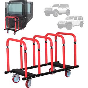 Heavy-Duty Door Holder Cart with Sliding Hanger & 5" Wheels, Storage Cart Hanger Rack Fits 2007-2024 Jeep Wrangler JK/JL/Gladiator JT & 2021-2024 Ford Bronco