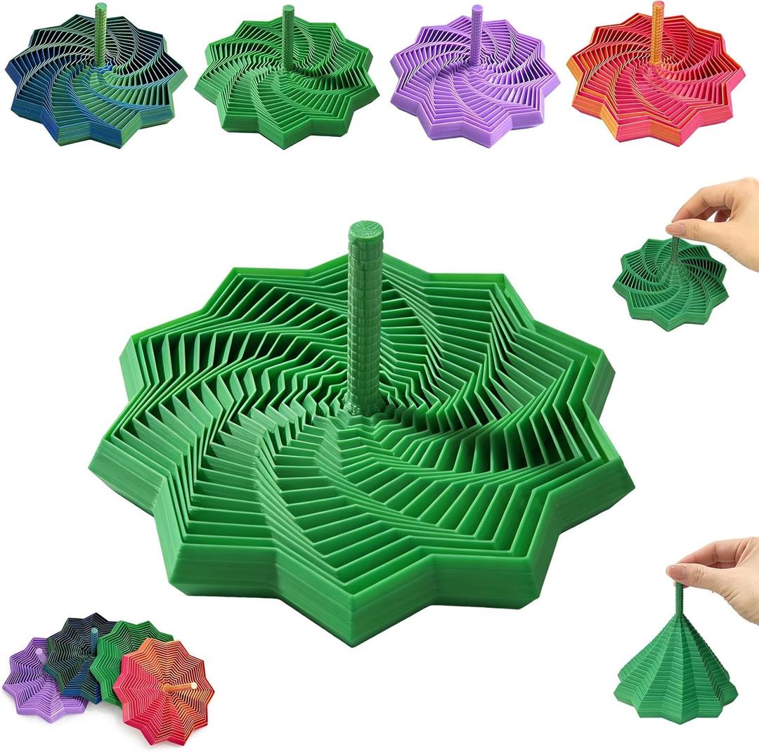 3D Printed Expanded Sensory Fidget Star,Expandable Fractal Fidget Toys Hexagon with Handle,Honeycomb Whirling Spiral Design,for Adults, Perfect for Christmas, Birthday Gifts (M1, 3.54in)