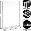 Enayplon Acrylic Sign Holder 8.5 x 11, Double Sided Sign Holder Stand, Plastic 6 Pack Table Paper Stand, Vertical Menu Flyer Stand, T Shape Table Flyer Holder