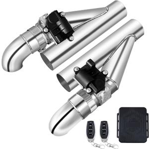 2 Inch Electric Exhaust Cutout with Elbow Valved Muffler Valvetronic Exhaust Valve Kit (2 pcs)