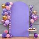 6FT Lavender Arch Backdrop Cover - Polyester Fitted Wedding Arch Stand Covers Round Top Chiara Arch Backdrop Cover for Birthday Party Banquet Photo Background Decoration