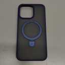 TORRAS Magnetic Ostand for iPhone 15 Pro Max Case, [Military Grade Drop Tested] [Compatible with MagSafe][Build-in Kickstand] Translucent Slim Soft Edge Anti-Fingerprint 6.7" 2023, Blue Titanium