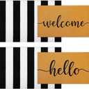 Timgle 4 Pack Hello and Welcome Doormat 30'' x 18'' Black and White Striped Rug 35'' x 24''Front Door Mats for Front Door Farmhouse Outdoor Doormats for Indoor Outside Entryway