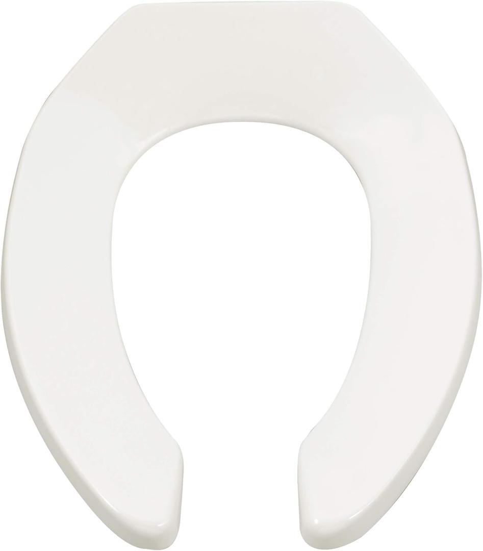 American Standard 5901100.020 Commercial Elongated Open Front Toilet Seat with Stainless Steel Hinge, 1.00 in Wide x 14.38 in Tall x 18.56 in Deep, White Pack Of 2