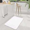 Arotive Memory Foam Bathroom Rug Mat 59x24, Ultra Soft and Absorbent Bath Mat, Machine Wash Dry, Comfortable Bath Rug Carpet for Bathroom Floor, Tub and Shower, White