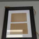 8x10 Hanging Picture Frames Collage Wall Decor with Double 4x6 Openging Mat,High Definition Temped Glass with Wood Grain Black,Brown,Blue Mix Assorted Color,1Pack