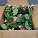 Nearly Natural 6609-PK 24in. Geranium Hanging Basket Silk Plant,Pink