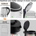AZEUS Fast Boil Electric Water Kettle, 1.8L Large Capacity with Auto Shut-Off and Boil-Dry Protection, BPA-Free Borosilicate Glass &Stainless Steel