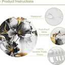 Omifly Black White Gold Marble Shower Curtain 72Wx84L Inch Abstract Flower Modern Floral Luxury Ink Texture Plant Minimalist Men with 12 Plastic Hooks Fabric Waterproof Toilet Accessories Decor