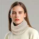 Chalier 3 Pack Neck Warmer for Women Cold Weather Knit Winter Scarf Thick Infinity Neck Gaiter for Men Women (A Pack Red Black Beige)