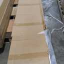 42x96 Inch White Sliding Barn Door Slab with 7ft Hardware Kit Included, 5-Panel, MDF Wood Panel Covered with Water-Proof Scratch-Proof PVC Surface, Simple DIY Assembly