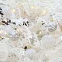 Sea Team 60mm/2.36" Delicate Contrast Color Theme Painting & Glittering Christmas Tree Pendants Decorative Hanging Christmas Baubles Balls Ornaments Set - 30 Pieces (Champagne & Matte)