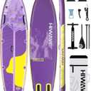 Hiwave Inflatable Stand Up Paddle Board 11*34*6 Sup Board, 420lbs Capacity Adult&Youth Paddle Board, Pet Friendly for Ocean&Lake, w/Double Action Hand Pump
