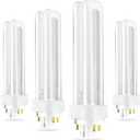 (4 Pack) PLC-18W 865, 4 Pin G24q-2, 18 Watt Double Tube, Compact Fluorescent Light Bulb, Replaces Sylvania CF18DD/E/865 and Philips - PL-C 18W/865/4P/ALTO